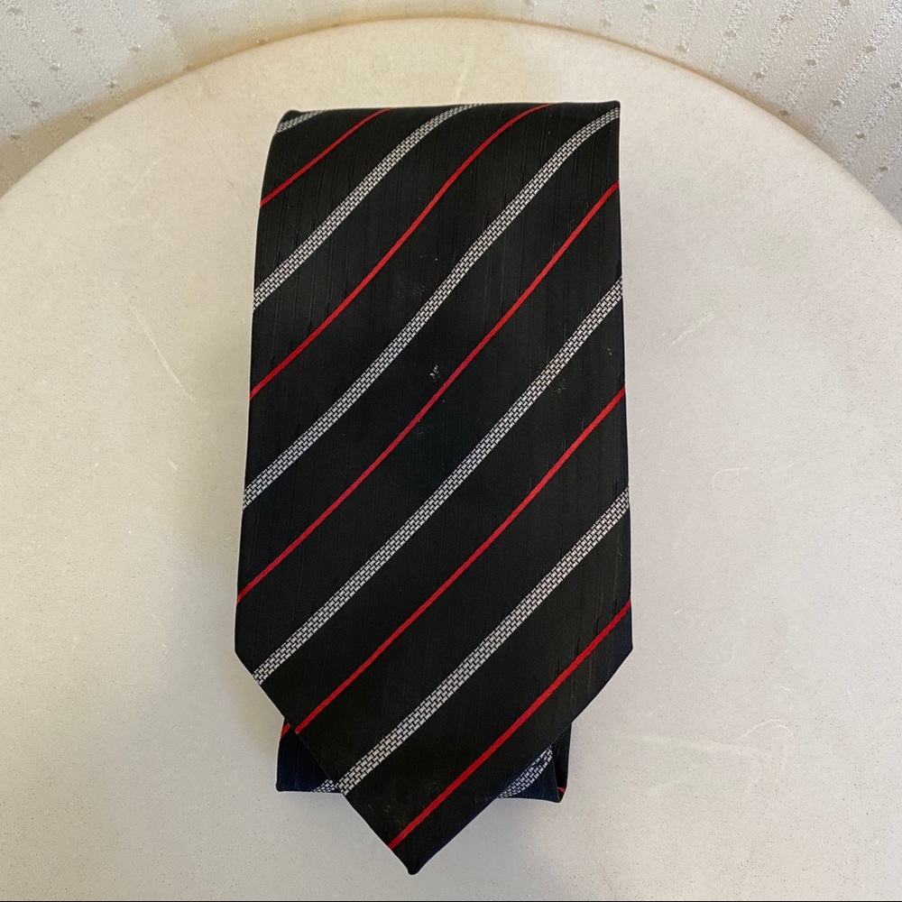 Fratello red and gray silk black tie